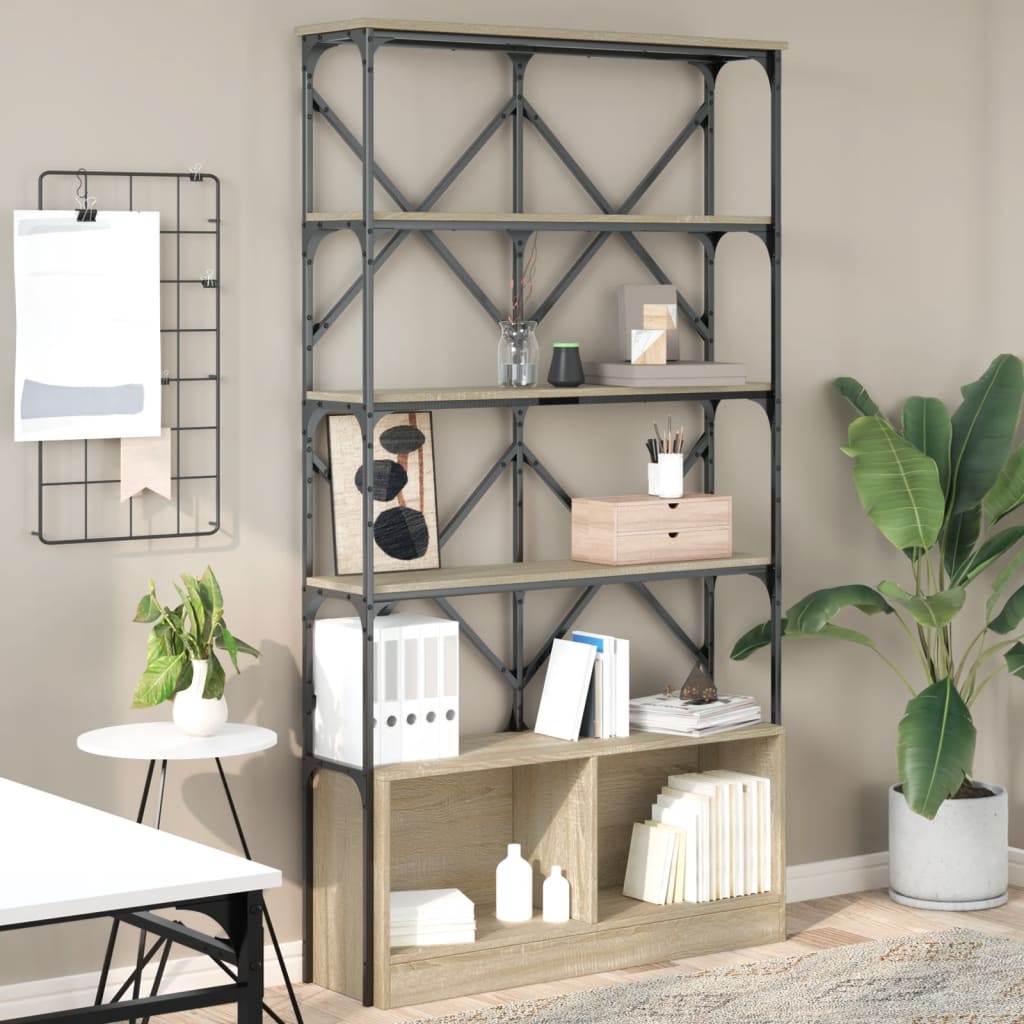 Βιβλιοθήκη Sonoma Δρυς 100x26x180 εκ. Επεξεργ. Ξύλο & Μέταλλο
