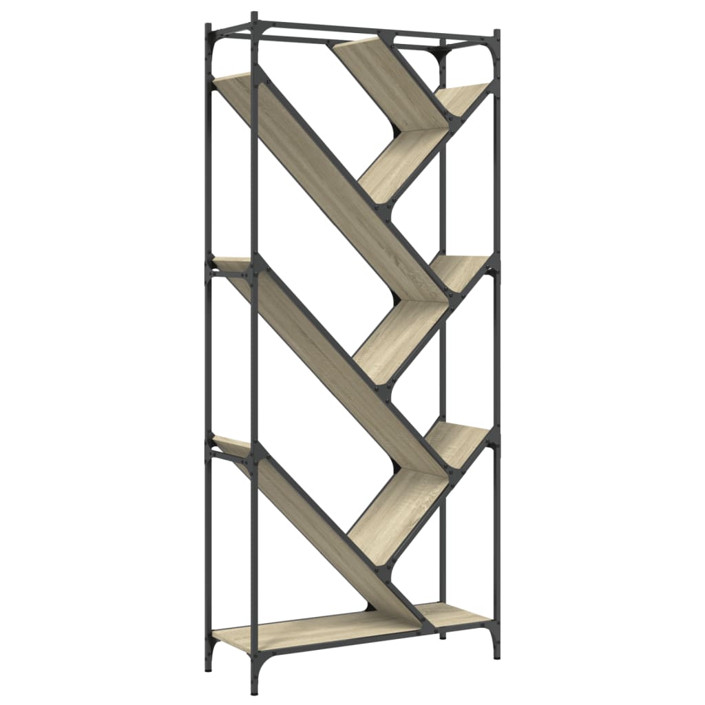 Βιβλιοθήκη Sonoma Δρυς 79x30x180 εκ. Επεξεργ. Ξύλο & Μέταλλο