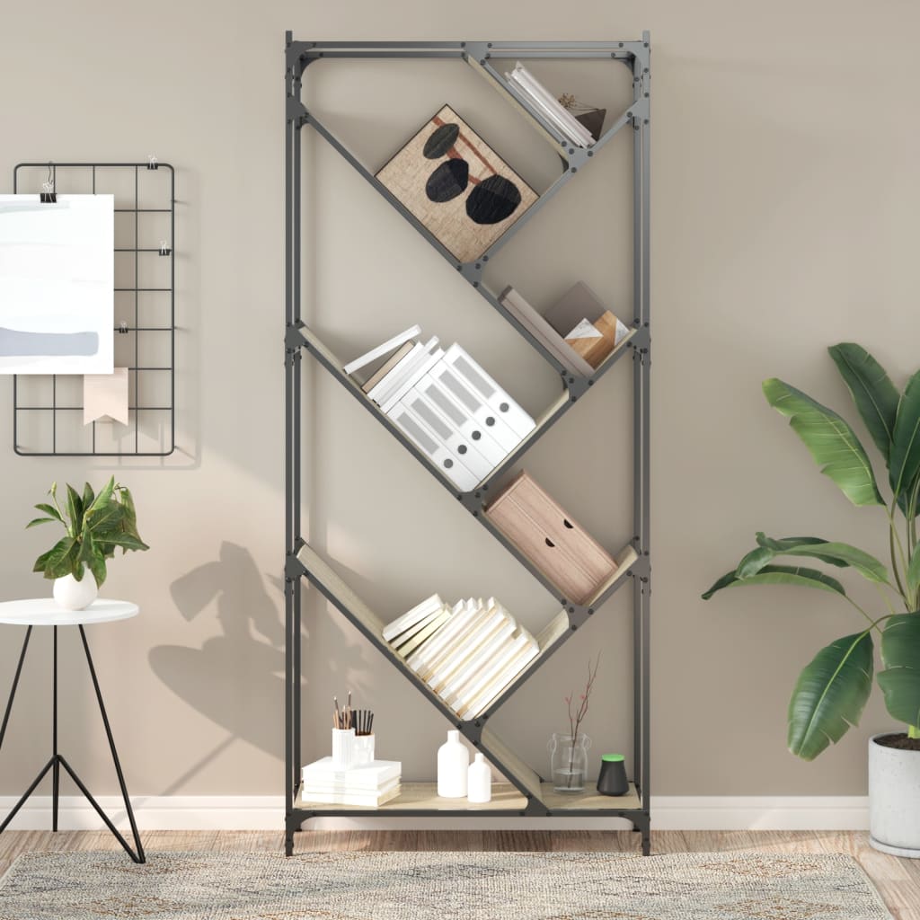 Βιβλιοθήκη Sonoma Δρυς 79x30x180 εκ. Επεξεργ. Ξύλο & Μέταλλο