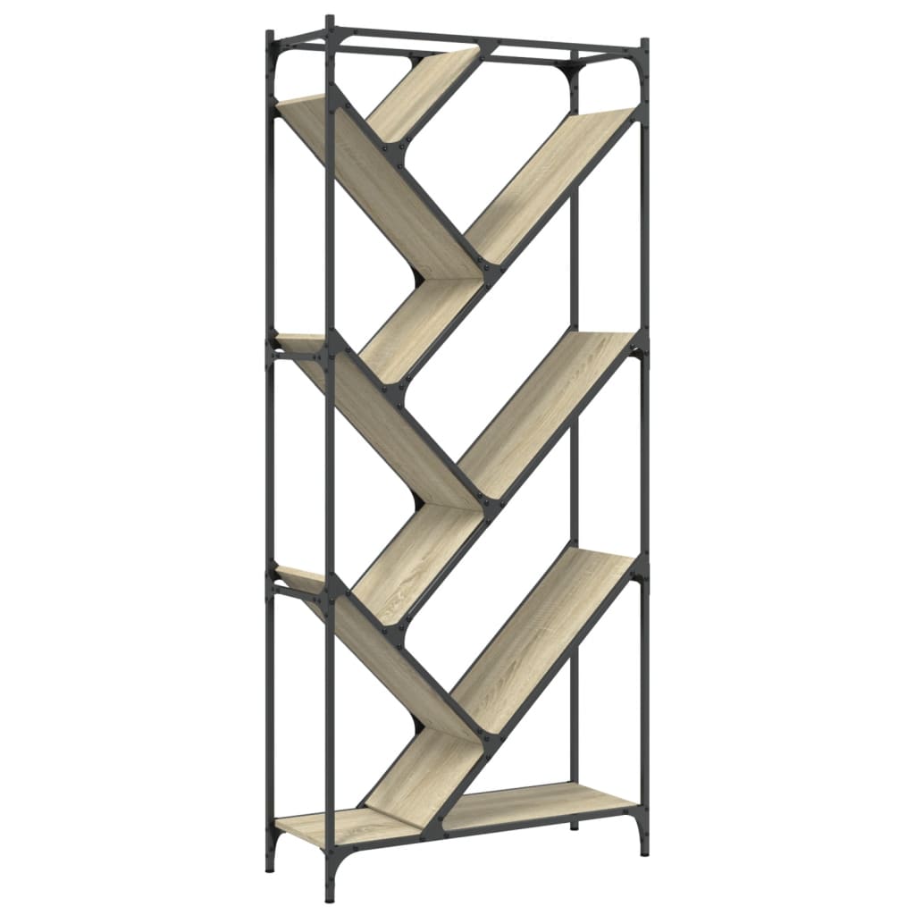 Βιβλιοθήκη Sonoma Δρυς 79x30x180 εκ. Επεξεργ. Ξύλο & Μέταλλο