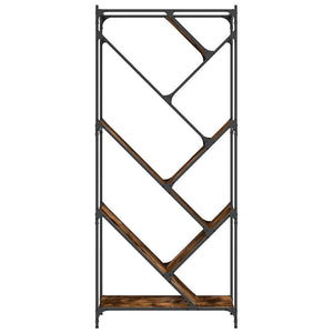 Βιβλιοθήκη Καπνιστή Δρυς 79x30x180 εκ. Επεξεργ. Ξύλο & Μέταλλο