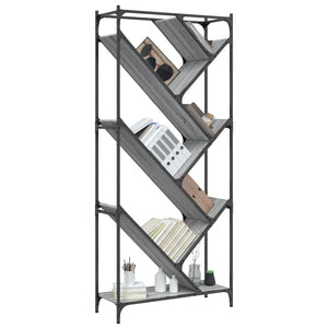 Βιβλιοθήκη Γκρι Sonoma 79x30x180 εκ. Επεξεργ. Ξύλο & Μέταλλο