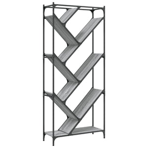 Βιβλιοθήκη Γκρι Sonoma 79x30x180 εκ. Επεξεργ. Ξύλο & Μέταλλο