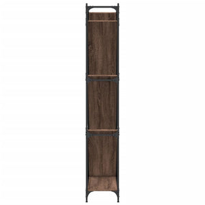 Βιβλιοθήκη Καφέ Δρυς 79x30x180 εκ. Επεξεργ. Ξύλο & Μέταλλο