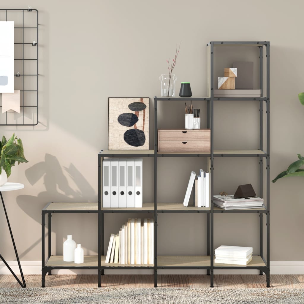Βιβλιοθήκη Sonoma Δρυς 122x30x132 εκ. Επεξεργ. Ξύλο & Μέταλλο - Pakobazaar