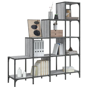 Βιβλιοθήκη Γκρι Sonoma 122x30x132 εκ. Επεξεργ. Ξύλο & Μέταλλο
