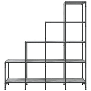 Βιβλιοθήκη Γκρι Sonoma 122x30x132 εκ. Επεξεργ. Ξύλο & Μέταλλο