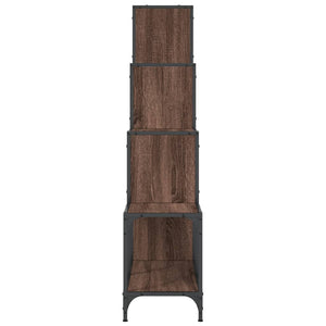 Βιβλιοθήκη Καφέ Δρυς 122x30x132 εκ. Επεξεργ. Ξύλο & Μέταλλο - Pakobazaar