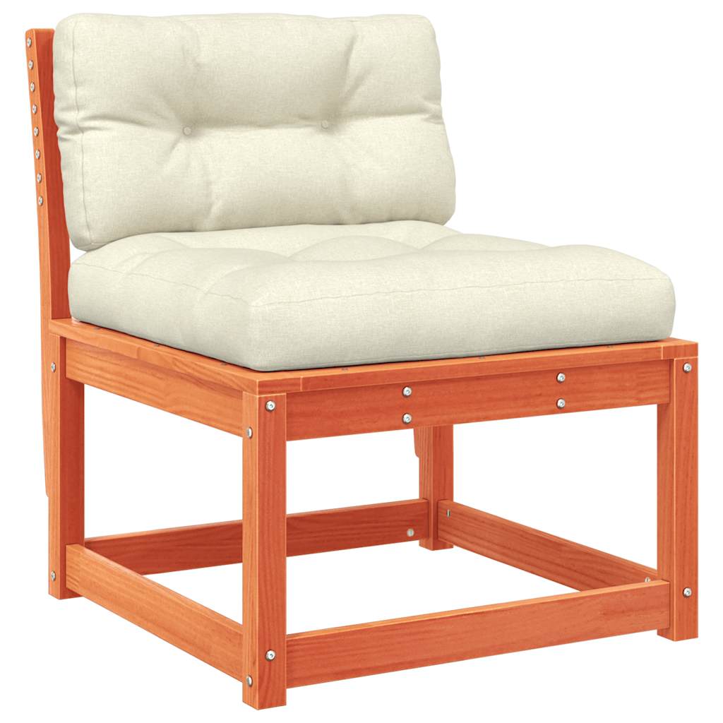 Καναπές Κήπου Σετ 6 τεμ. Καφέ Μασίφ Ξύλο Πεύκου με Μαξιλάρια