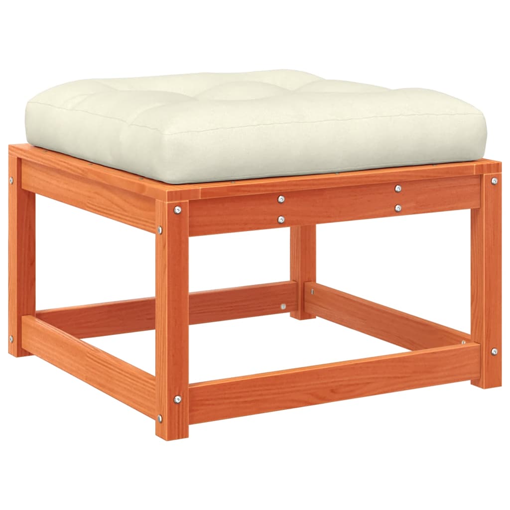 Καναπές Κήπου Σετ 6 τεμ. Καφέ Μασίφ Ξύλο Πεύκου με Μαξιλάρια