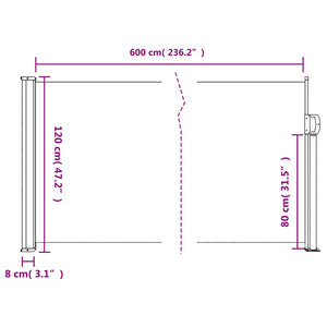 Σκίαστρο Πλαϊνό Συρόμενο Λευκό 120 x 600 εκ.