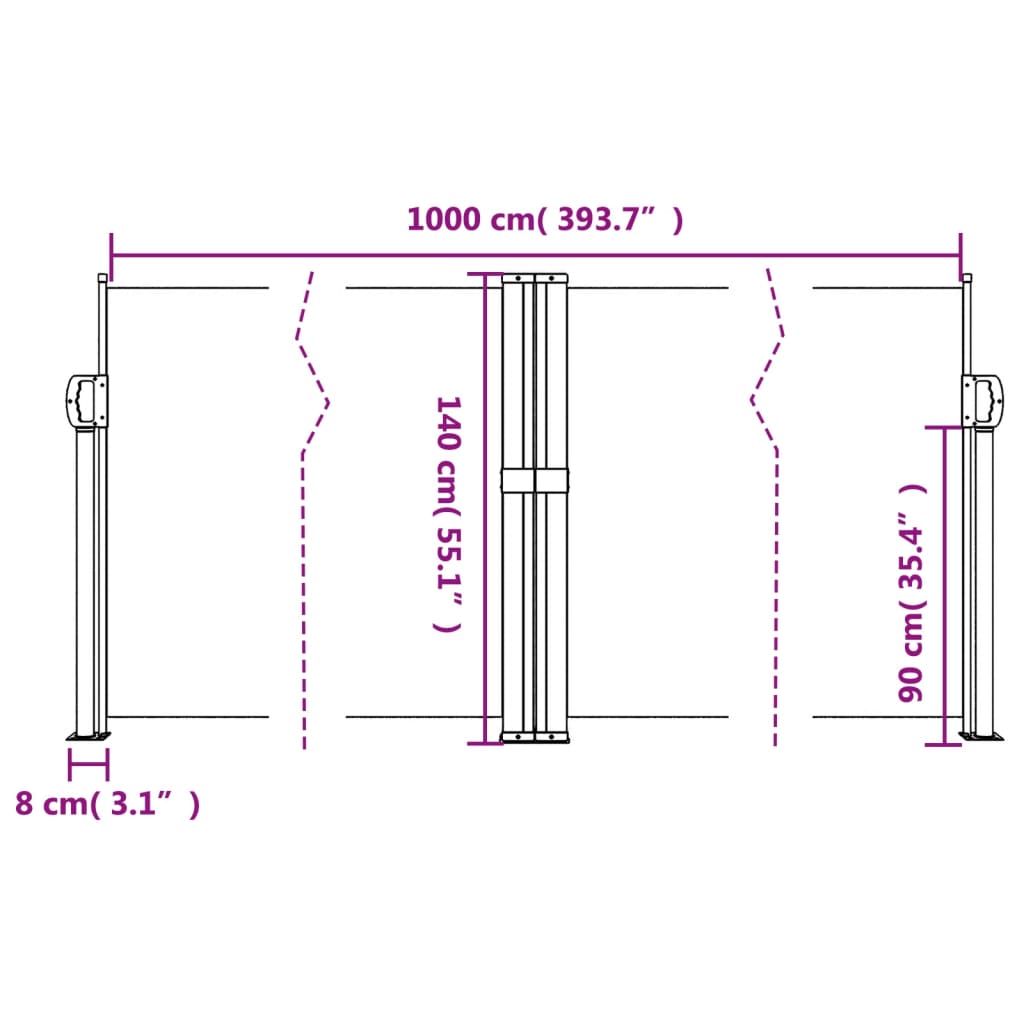 Σκίαστρο Πλαϊνό Συρόμενο Μπλε 140 x 1000 εκ.