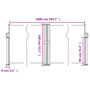 Σκίαστρο Πλαϊνό Συρόμενο Taupe 140 x 1000 εκ.