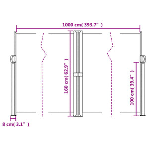 Σκίαστρο Πλαϊνό Συρόμενο Taupe 160 x 1000 εκ.