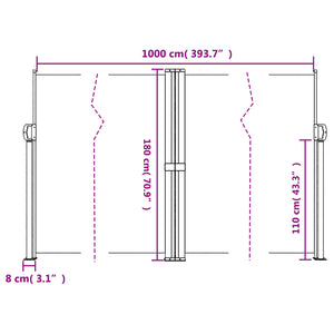 Σκίαστρο Πλαϊνό Συρόμενο Taupe 180 x 1000 εκ.