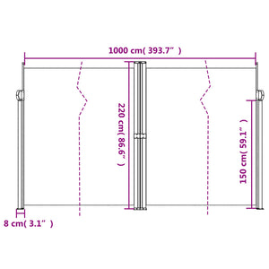 Σκίαστρο Πλαϊνό Συρόμενο Λευκό 220 x 1000 εκ.
