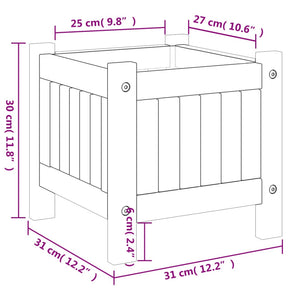 Ζαρντινιέρα Κήπου με Επένδυση 31x31x30 εκ. Μασίφ Ξύλο Ακακίας - Pakobazaar