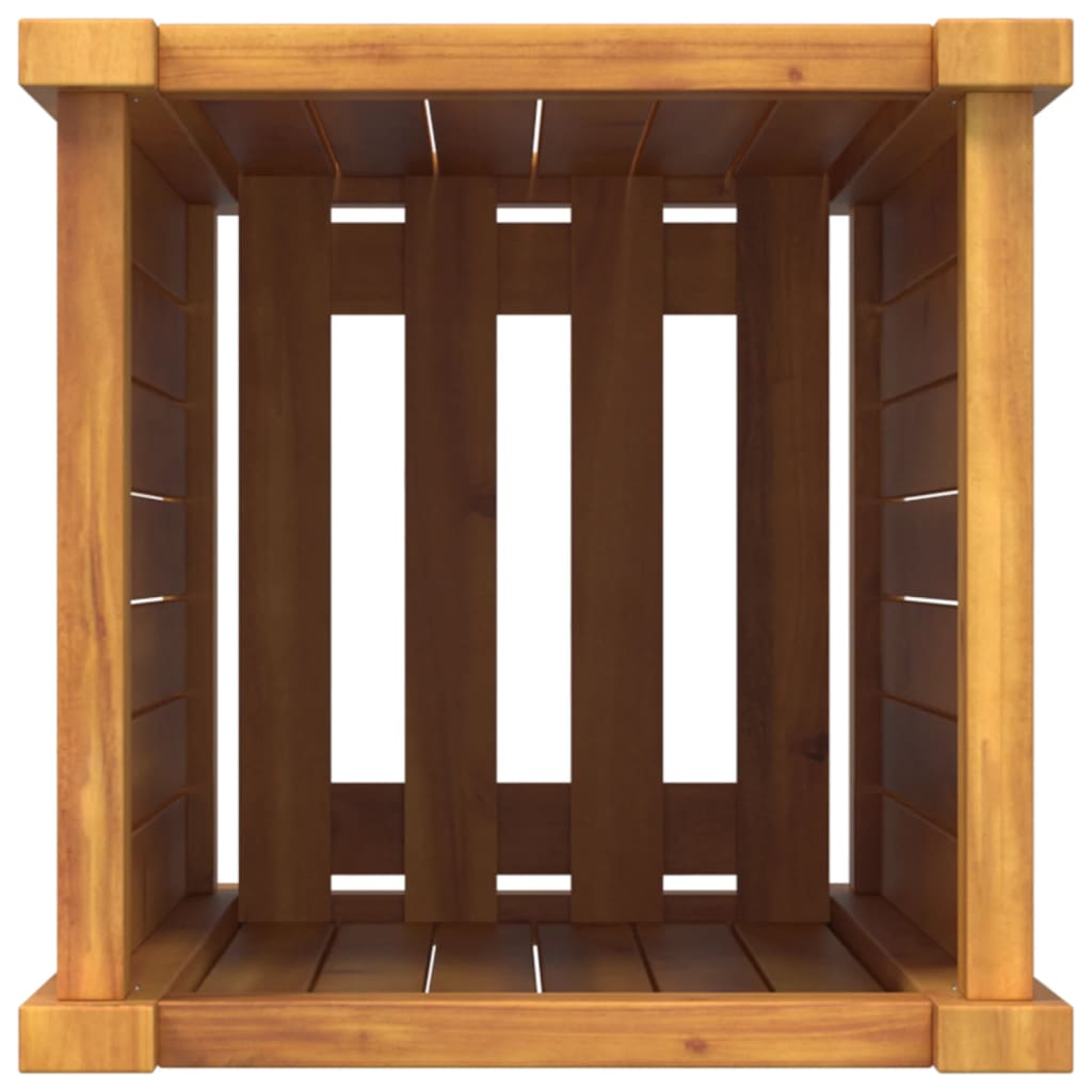 Ζαρντινιέρα Κήπου με Επένδυση 31x31x75 εκ. Μασίφ Ξύλο Ακακίας - Pakobazaar