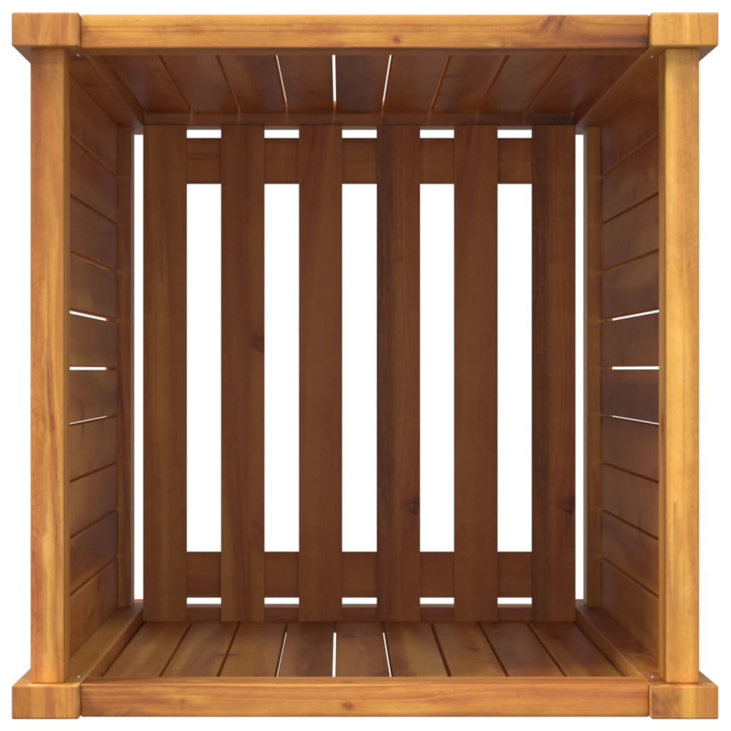 Ζαρντινιέρα Κήπου με Επένδυση 42x42x75 εκ. Μασίφ Ξύλο Ακακίας