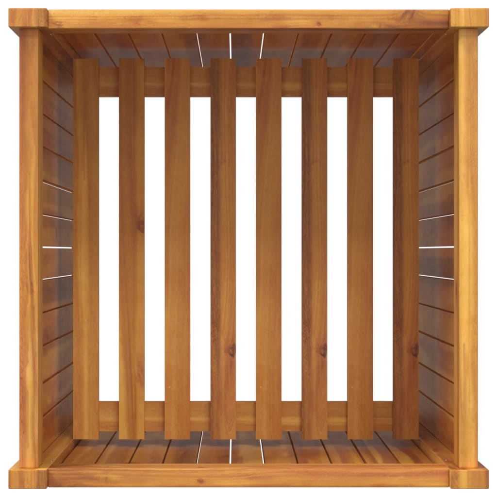 Ζαρντινιέρα Κήπου με Επένδυση 50x50x75 εκ. Μασίφ Ξύλο Ακακίας - Pakobazaar