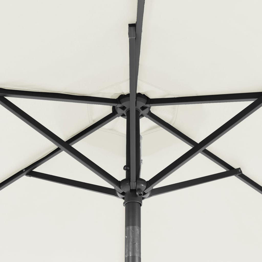 Ομπρέλα Κήπου με Ατσάλινο Ιστό Λευκή 225x225x212 εκ.