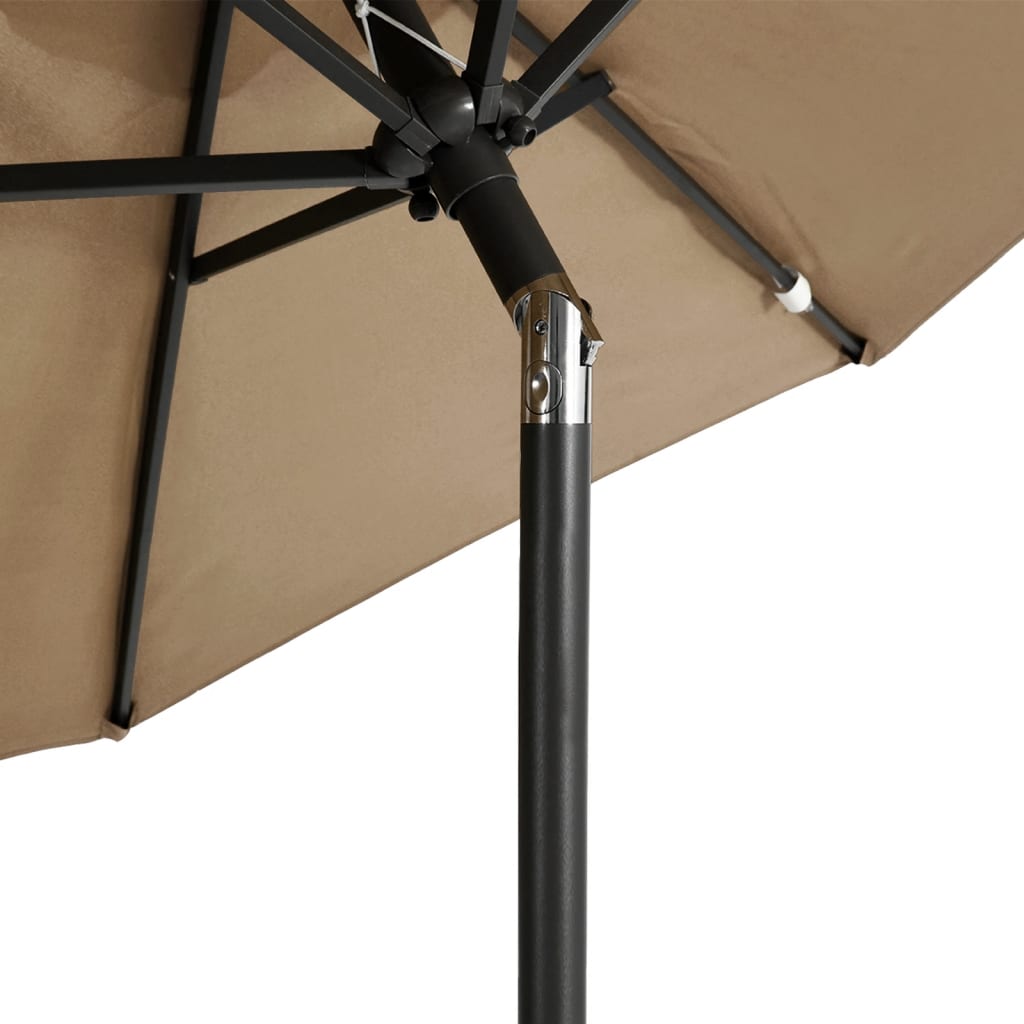 Ομπρέλα Κήπου με Ατσάλινο Ιστό Taupe 225x225x212 εκ.
