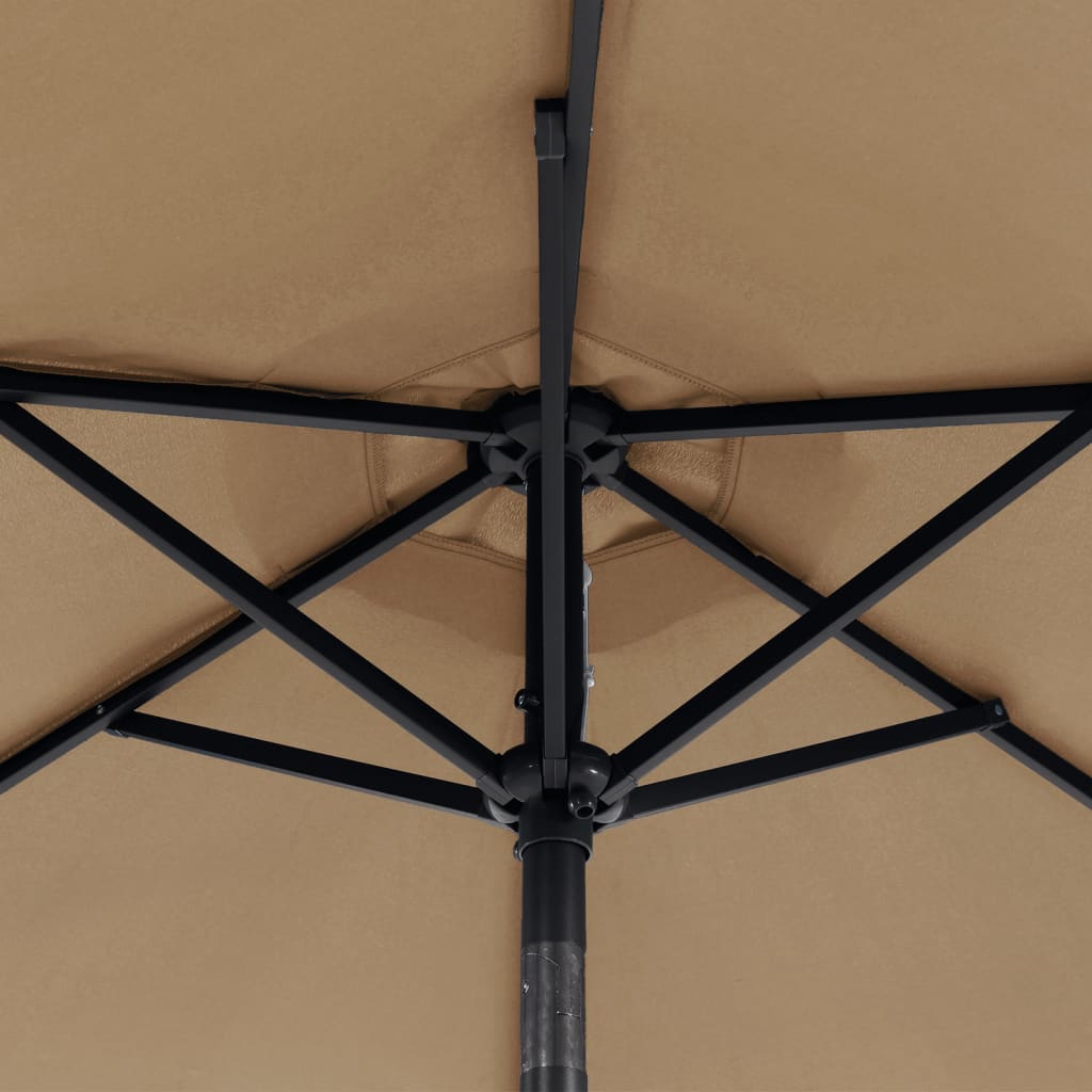 Ομπρέλα Κήπου με Ατσάλινο Ιστό Taupe 225x225x212 εκ.