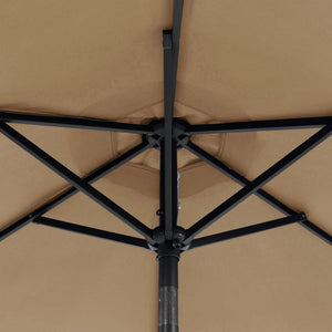 Ομπρέλα Κήπου με Ατσάλινο Ιστό Taupe 225x225x212 εκ.