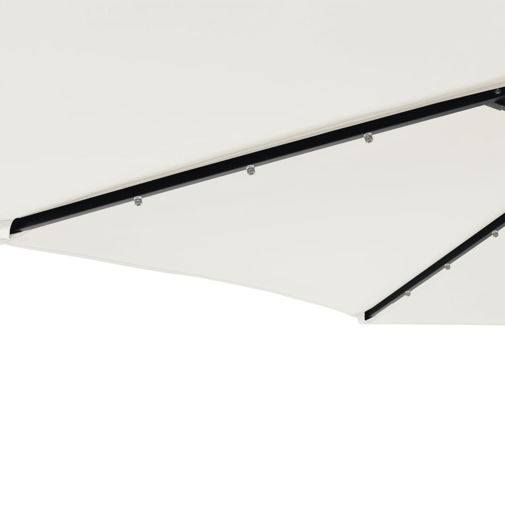 Ομπρέλα Κήπου με LED και Ατσάλινο Ιστό Λευκή 225x225x212 εκ. - Pakobazaar