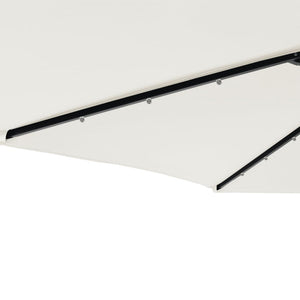 Ομπρέλα Κήπου με LED και Ατσάλινο Ιστό Λευκή 225x225x212 εκ. - Pakobazaar