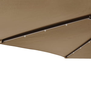 Ομπρέλα Κήπου με LED και Ατσάλινο Ιστό Taupe 225x225x212 εκ.