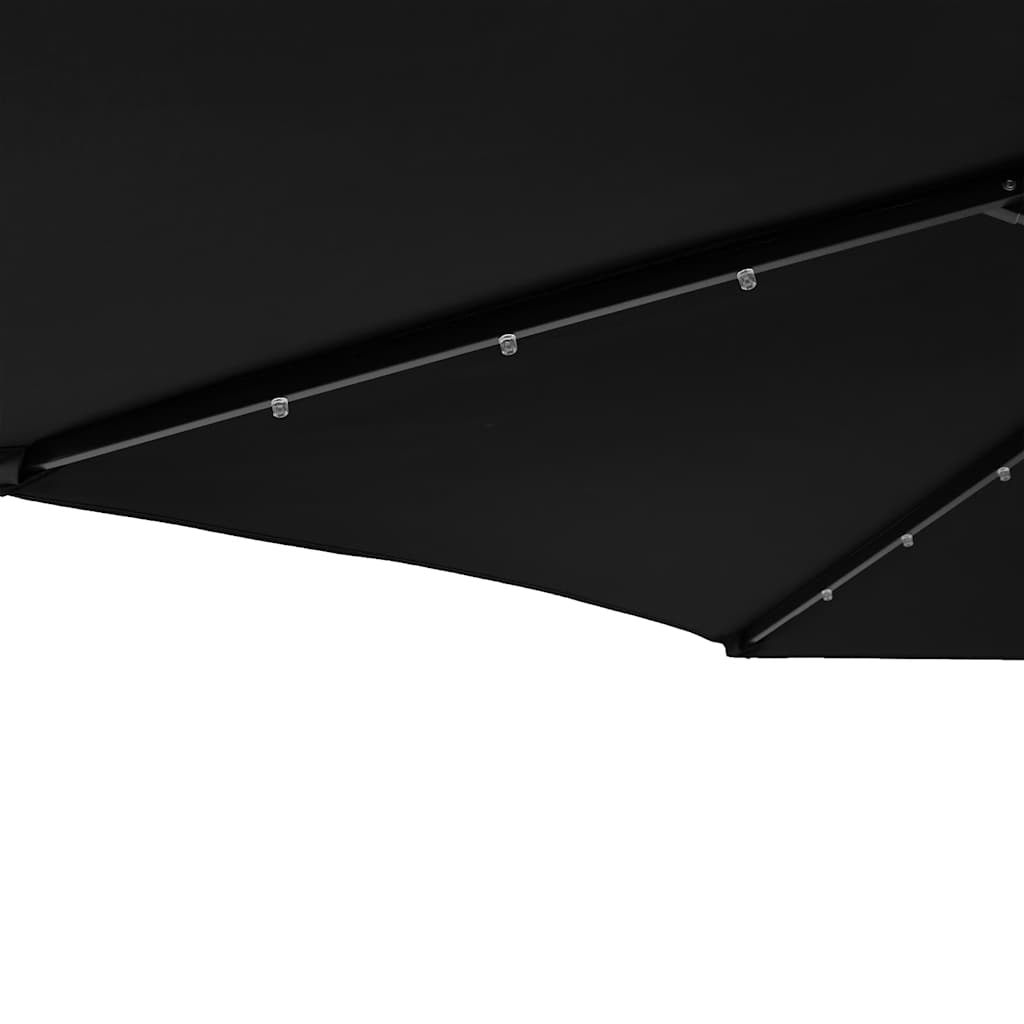 Ομπρέλα Κήπου με LED και Ατσάλινο Ιστό Μαύρη 225x225x212 εκ. - Pakobazaar