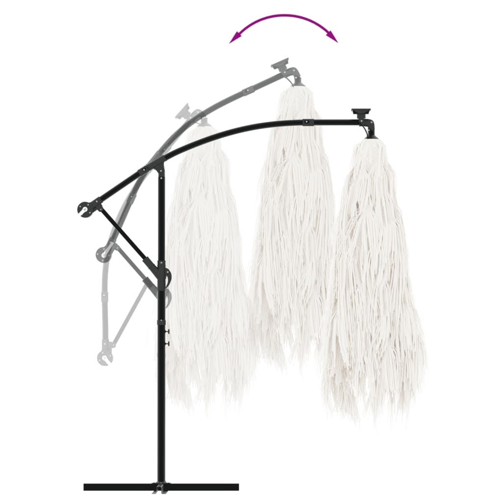 Ομπρέλα Κήπου με Ατσάλινο Ιστό Λευκή 269x269x235 εκ.