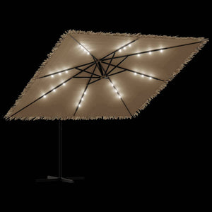 Ομπρέλα Κήπου με LED/Ξύλινο Ιστό Χρώμα της Καφέ 290x290x238 εκ. - Pakobazaar