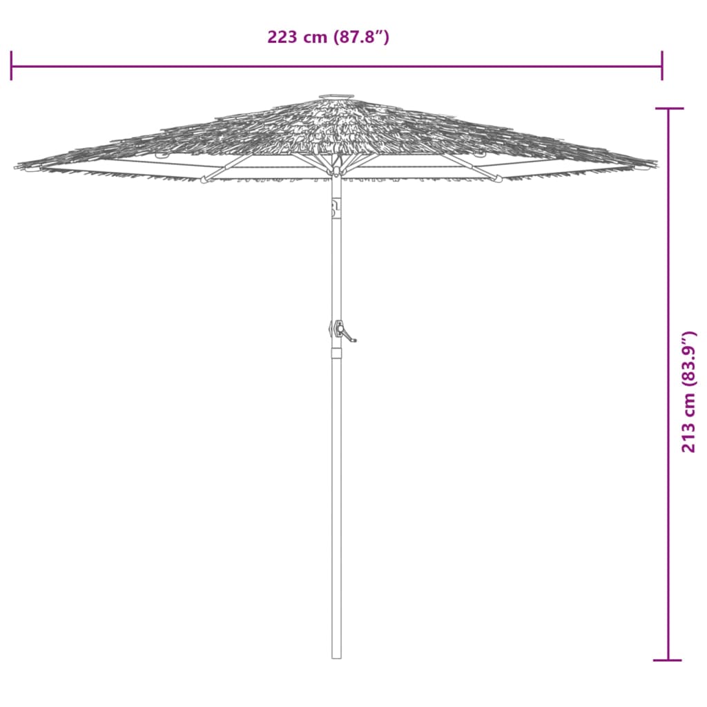Ομπρέλα Κήπου με Ατσάλινο Ιστό Καφέ 223 x 223 x 213 εκ.