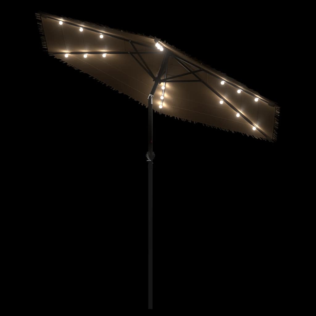 Ομπρέλα Κήπου με LED/Ξύλινο Ιστό Χρώμα της Καφέ 223x223x213 εκ.