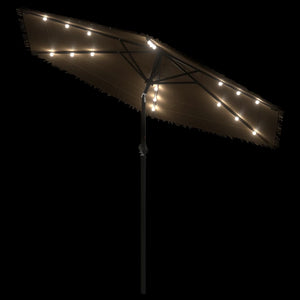 Ομπρέλα Κήπου με LED/Ξύλινο Ιστό Χρώμα της Καφέ 268x268x226 εκ.
