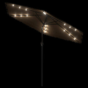 Ομπρέλα Κήπου με LED/Ξύλινο Ιστό Χρώμα της Καφέ 288x288x225 εκ.