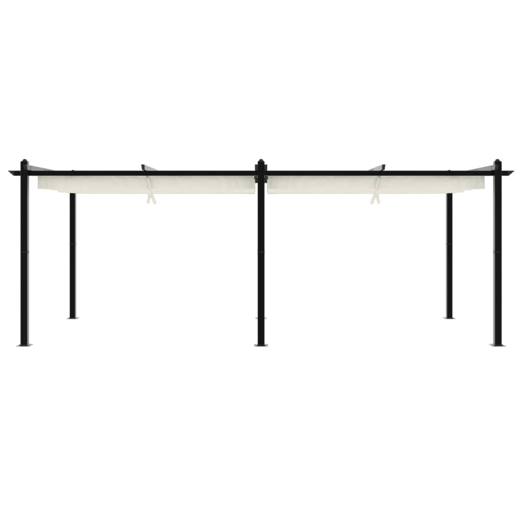 Πέργκολα Κήπου με Πτυσσόμενη Οροφή Κρεμ 3 x 6 μ. Αλουμίνιο