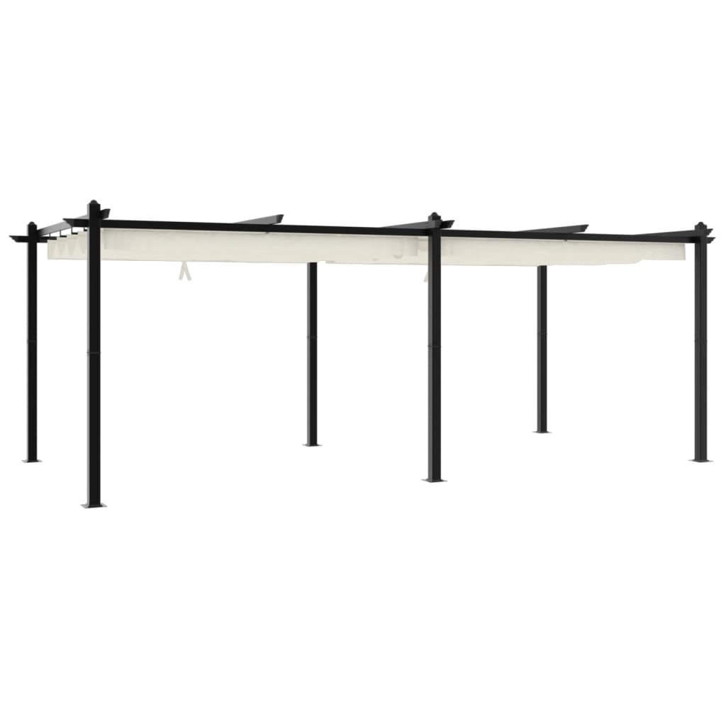Πέργκολα Κήπου με Πτυσσόμενη Οροφή Κρεμ 3 x 6 μ. Αλουμίνιο