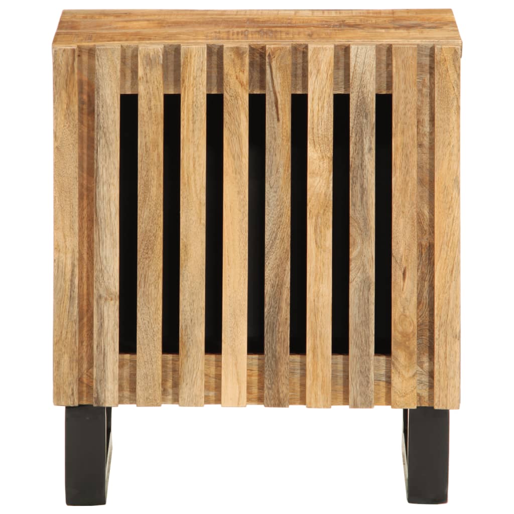 Κομοδίνα 2 τεμ. 40 x 34 x 46 εκ. Ακατέργαστο Μασίφ Ξύλο Μάνγκο