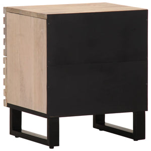 Κομοδίνα 2 τεμ. 40x34x46 εκ. από Μασίφ Ξεβαμμένο Ξύλο Μάνγκο