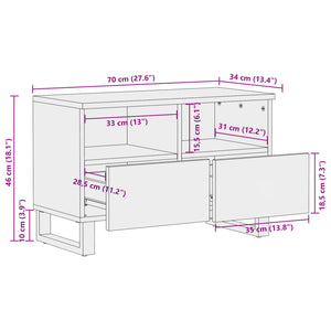 Έπιπλο Τηλεόρασης 70x34x46 εκ. από Μασίφ Ξύλο Ακακίας