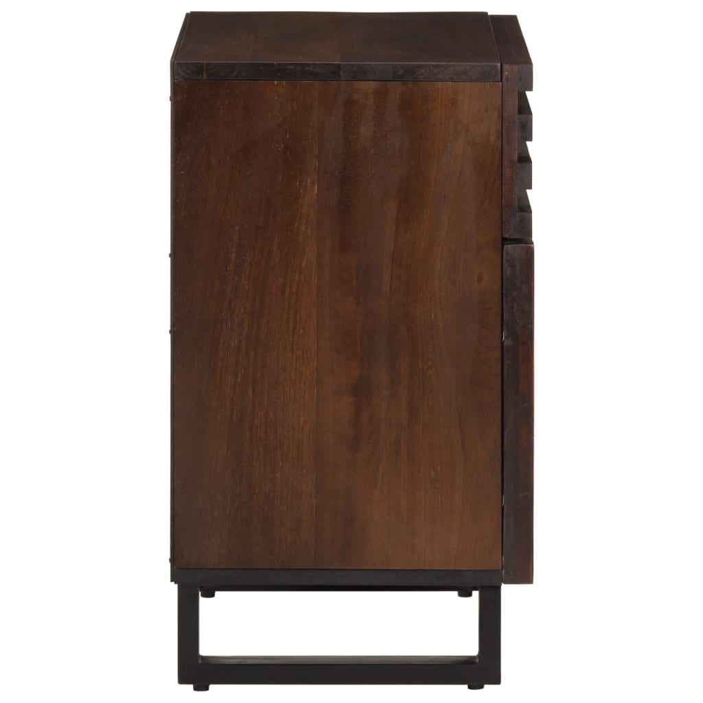 Κομοδίνο Καφέ 50x34x60 εκ. από Μασίφ Ξύλο Μάνγκο