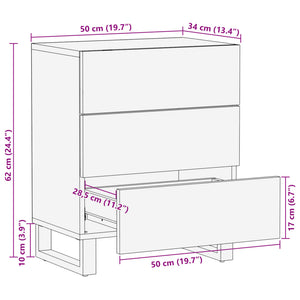 Κομοδίνο 50x34x62 εκ. από Μασίφ Ξύλο Ακακίας