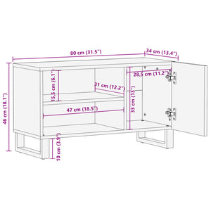 Έπιπλο Τηλεόρασης 80x34x46 εκ. από Μασίφ Ξύλο Ακακίας