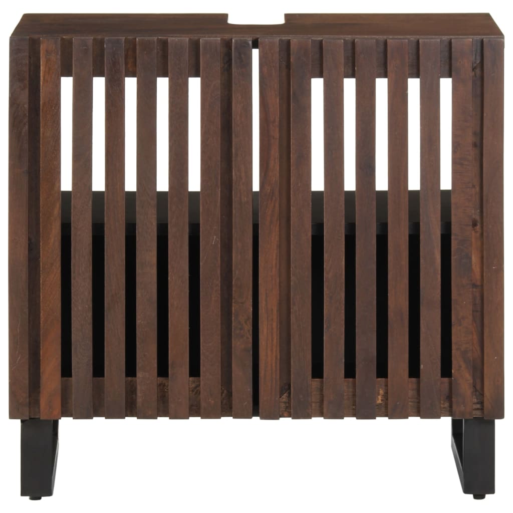 Ντουλάπι Μπάνιου Καφέ 62x34x58 εκ. από Μασίφ Ξύλο Μάνγκο