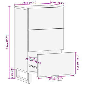 Ντουλάπι 40x34x75 εκ. από Μασίφ Ξύλο Ακακίας