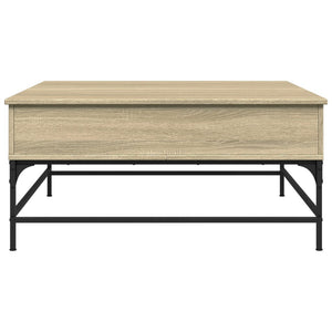 Τραπεζάκι Σαλονιού Sonoma Δρυς 95x95x45 εκ Επεξ. Ξύλο + Μέταλλο