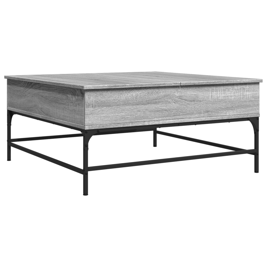Τραπεζάκι Σαλονιού Γκρι Sonoma 95x95x45 εκ Επεξ Ξύλο + Μέταλλο